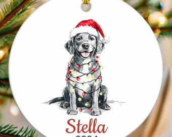 Silver Lab Labrador Retriever Puppy Floated Paper Christmas Ornament Personalized Memorial Glass Bulb Dog Gift Etsy
