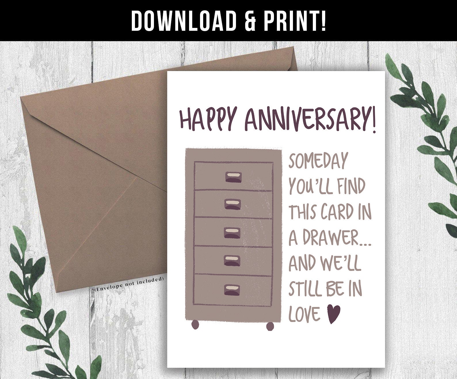 DIGITAL DOWNLOAD Funny Anniversary Card for Him, Her, Wife, Husband ...