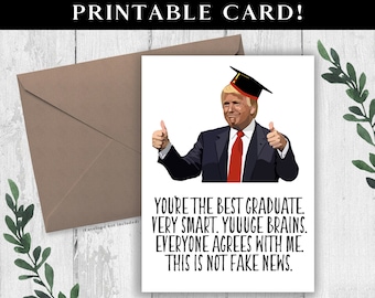 Digital Download Funny Trump Graduation Card. Funny Card for Graduate. Printable Trump Graduate Card. 2020 Graduation.