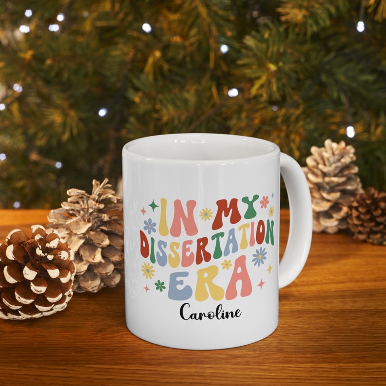 Personalized In My Dissertation Era Mug, Custom Name Dissertation Gift, Gift for PHD Candidate, Funny Dissertation Gift, Retro Doctorate Mug image 6
