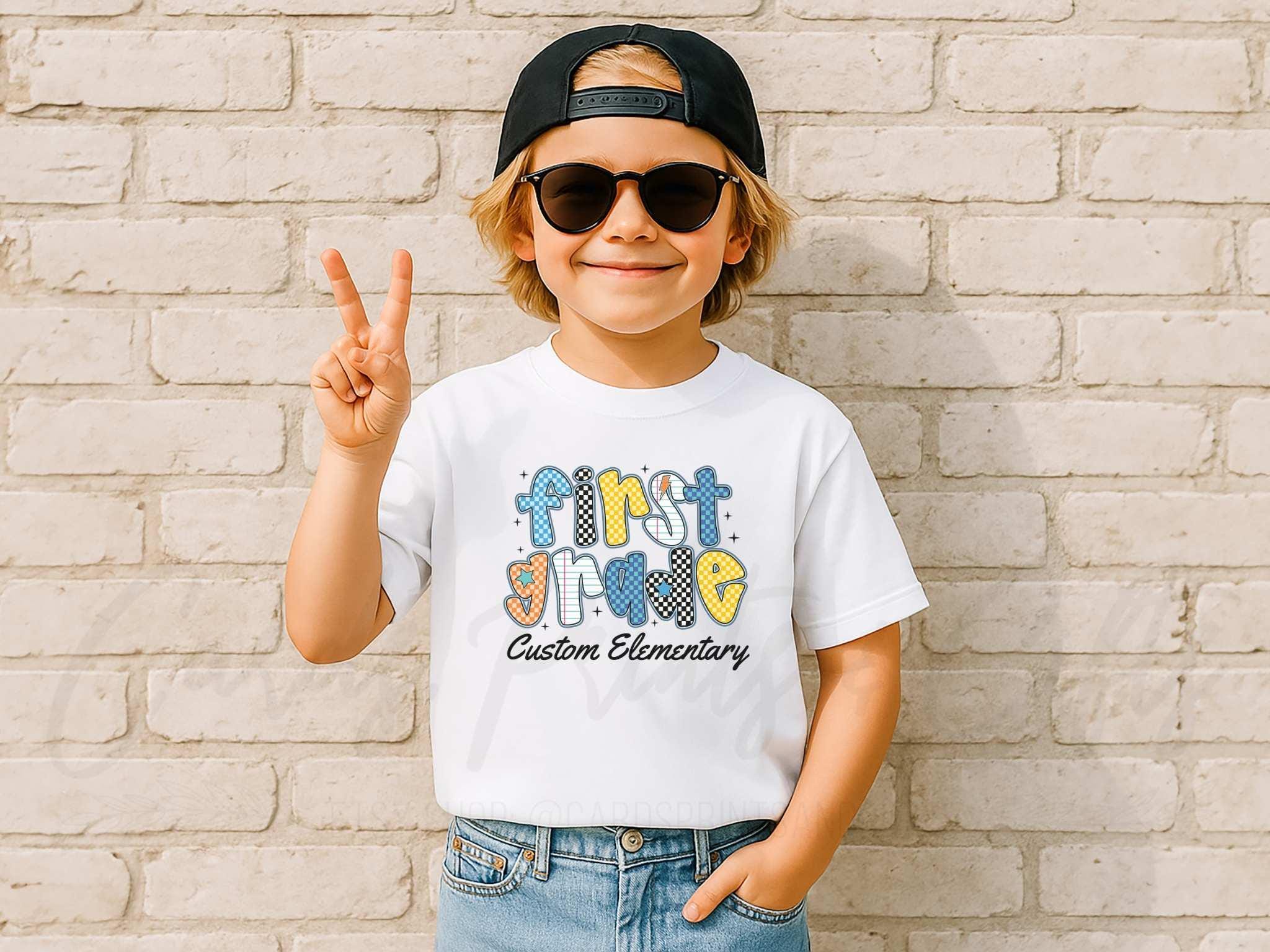 Personalized First Grade Boys Comfort Colors® Youth Shirt, Custom Trendy Boys Back to School Shirt, 1st Grade First Day of Elementary Tee