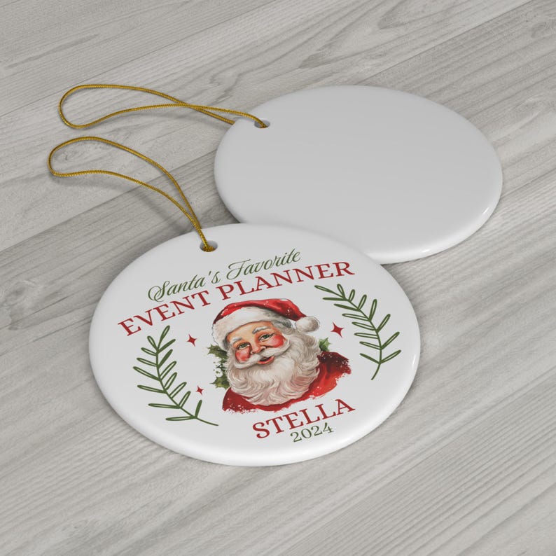 Personalized Event Planner Ornament, Vintagestyle Santas Favorite
