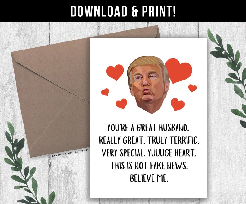 DIGITAL DOWNLOAD Funny Trump Card for Husband Trump - Etsy