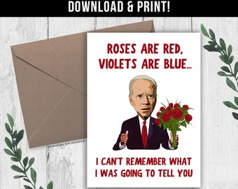 DIGITALER DOWNLOAD Lustige Joe Biden Valentinstag Karte, Verwirrte Biden, Lustige Jubiläumskarte für Sie, Ihn, Ehemann, Freund Konservatives Geschenk