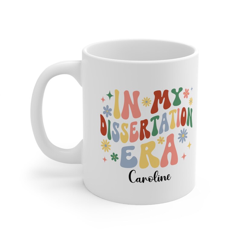 Personalized In My Dissertation Era Mug, Custom Name Dissertation Gift, Gift for PHD Candidate, Funny Dissertation Gift, Retro Doctorate Mug image 9