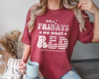 Comfort Colors Support Our Troops Shirt On Fridays we wear Red TShirt Military Wife Red Friday Flag Shirt Remember Everyone Deployed Shirts
