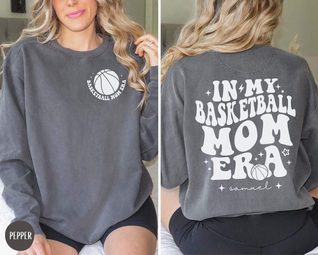 Personalized Basketball Mom Sweatshirt, Comfort Colors in My Basketball Mom Era Sweatshirt Retro