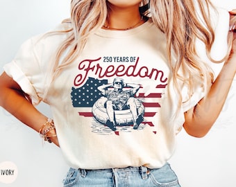 Comfort Colors® 250th Anniversary Shirt, Funny Trump 250 Years of Freedom 4th of July Patriotic Tshirt, USA American Flag Independence Tee