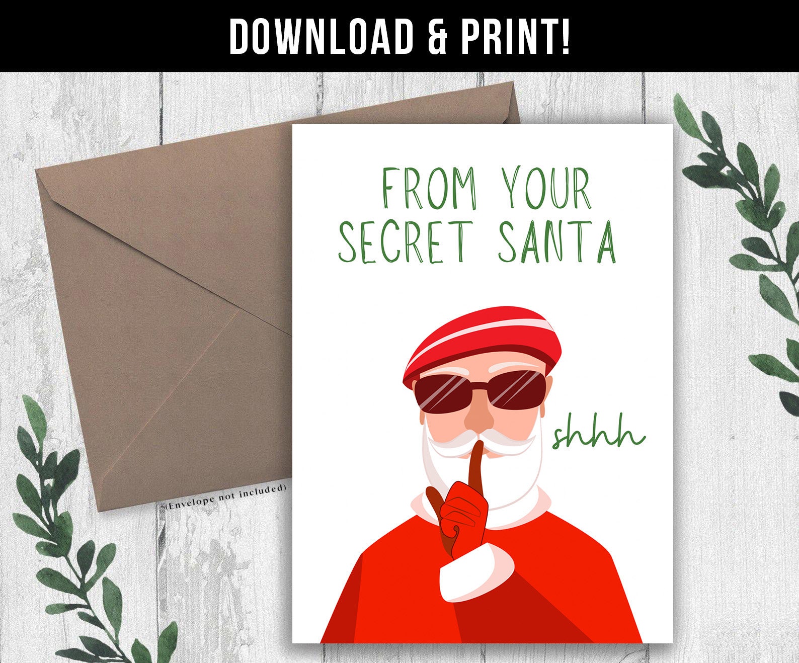 Your Secret Santa Is Gift Tag Editable Template, Christmas From