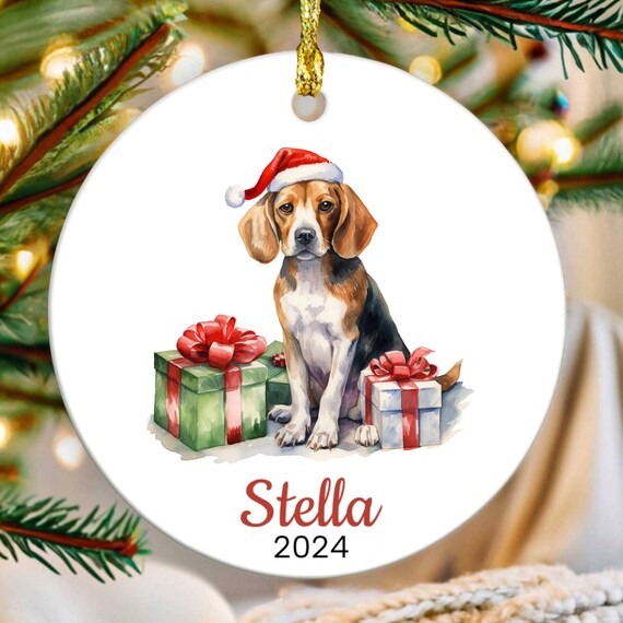 Personalized Beagle Dog Ornament 2025, Custom Pet