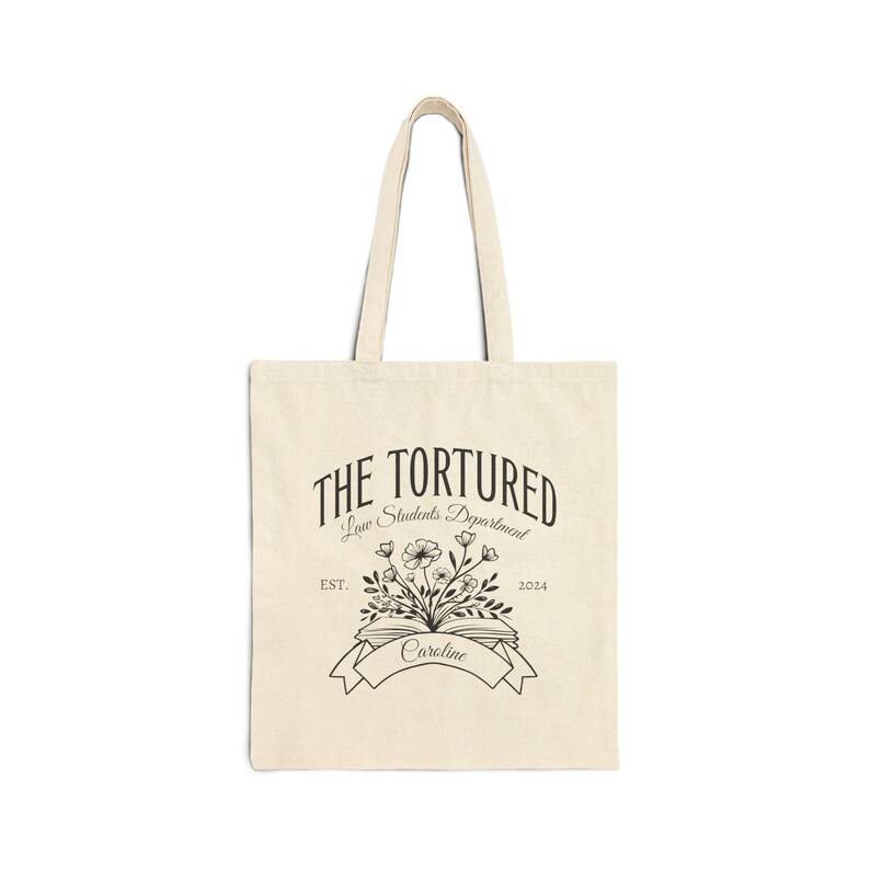 Personalized Law School Tote Bag, Custom Tortured Law Students Department 1L 2L 3L Canvas Bag, Future Lawyer Gift, Funny Attorney Gift image 6