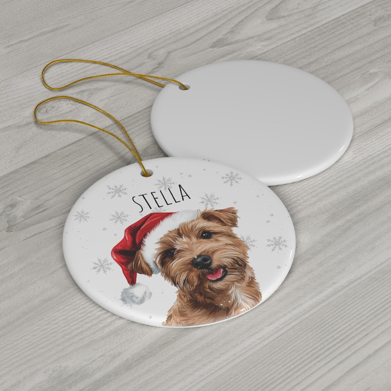 Personalized Norfolk Terrier Dog Christmas Ornament, Custom Name