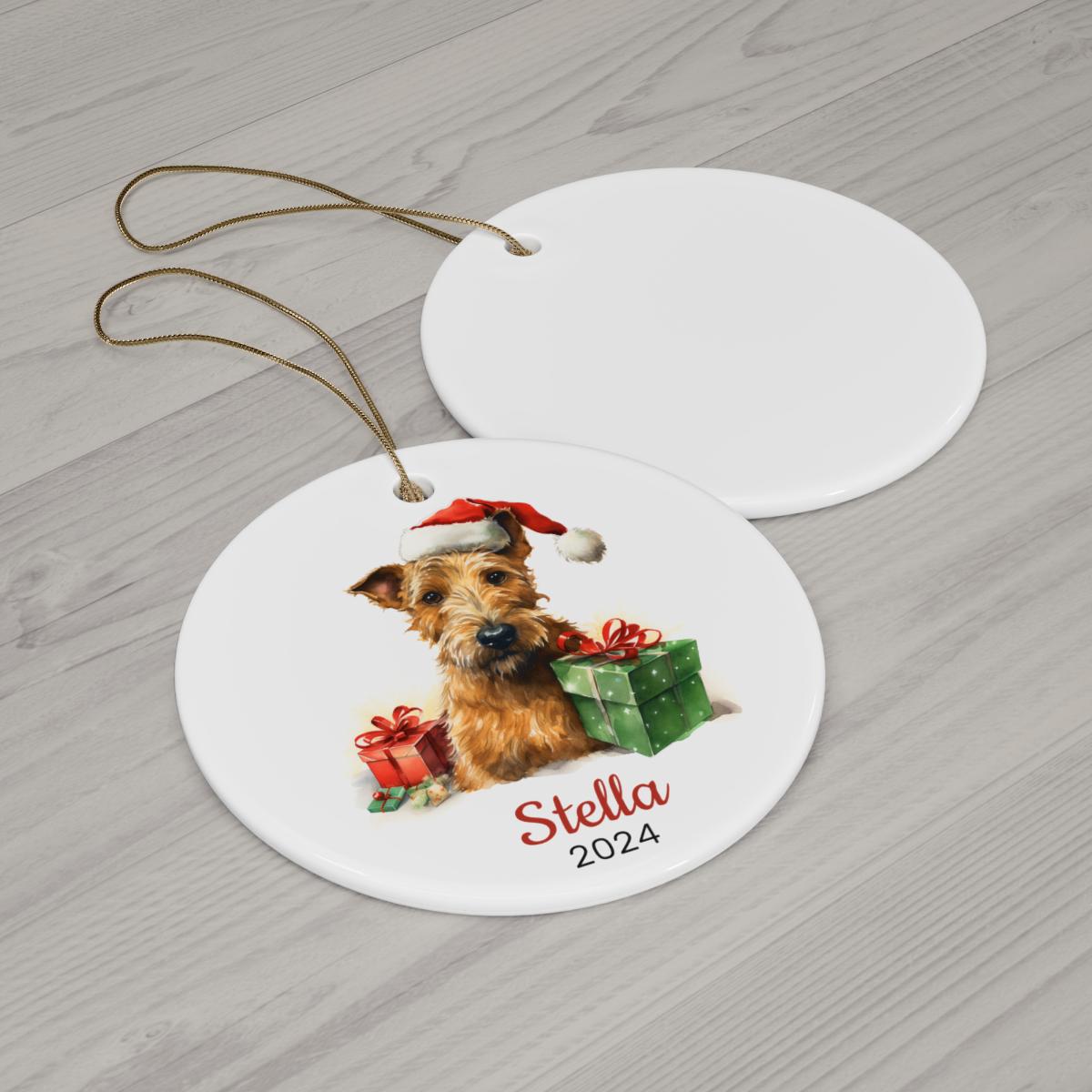Personalized Irish Terrier Dog Ornament 2024, Custom Dog Ornament
