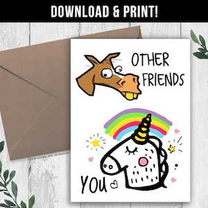 DIGITALE DOWNLOAD Grappige verjaardagskaart voor vriend. Andere vrienden, vergeleken met jou. Grappig cadeau voor beste vriend. Verjaardagskaart afdrukbaar voor vriend