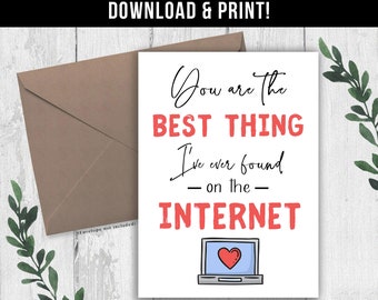 DIGITALE DOWNLOAD Grappige verjaardagskaart voor hem, echtgenoot. Het beste op de internet-valentijnskaart. Grappige verjaardagskaart voor online daten
