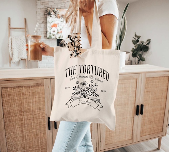 Personalized Law School Tote Bag, Custom Tortured Law Students Department 1L 2L 3L Canvas Bag, Future Lawyer Gift, Funny Attorney Gift