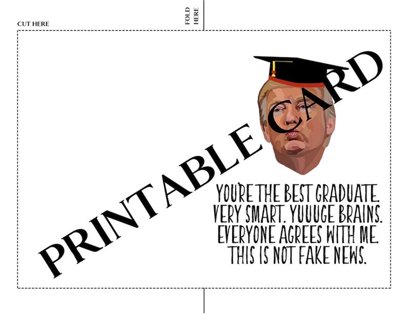 printable funny trump graduation card funny card for etsy
