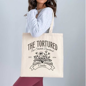 Personalized Law School Tote Bag, Custom Tortured Law Students Department 1L 2L 3L Canvas Bag, Future Lawyer Gift, Funny Attorney Gift image 3