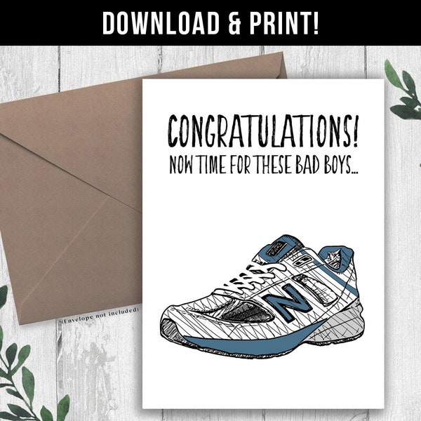 DIGITAL DOWNLOAD Funny New Balance Card for New Dad, New Dad Announcement, Congratulations New Dad, Pregnancy Announcement, Gift for New Dad