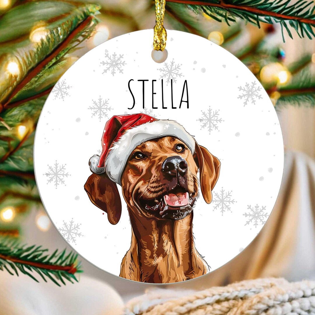 Personalized Rhodesian Ridgeback Christmas Ornament, Custom Name Dog ...