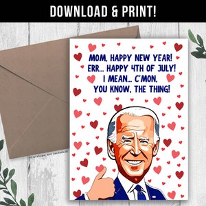 DIGITALE DOWNLOAD Grappige Joe Biden Moederdagkaart, grappige Moederdagkaart, afdrukbare Joe Biden-kaart, Happy Mothers Day digitale kaart voor moeder