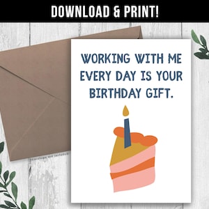 DIGITAL DOWNLOAD Arbeit Freund Geburtstagskarte, Lustige Geburtstagskarte Mitarbeiter, Arbeit Bestie Karte, Kollege Geburtstagskarte, Chef Geburtstagskarte