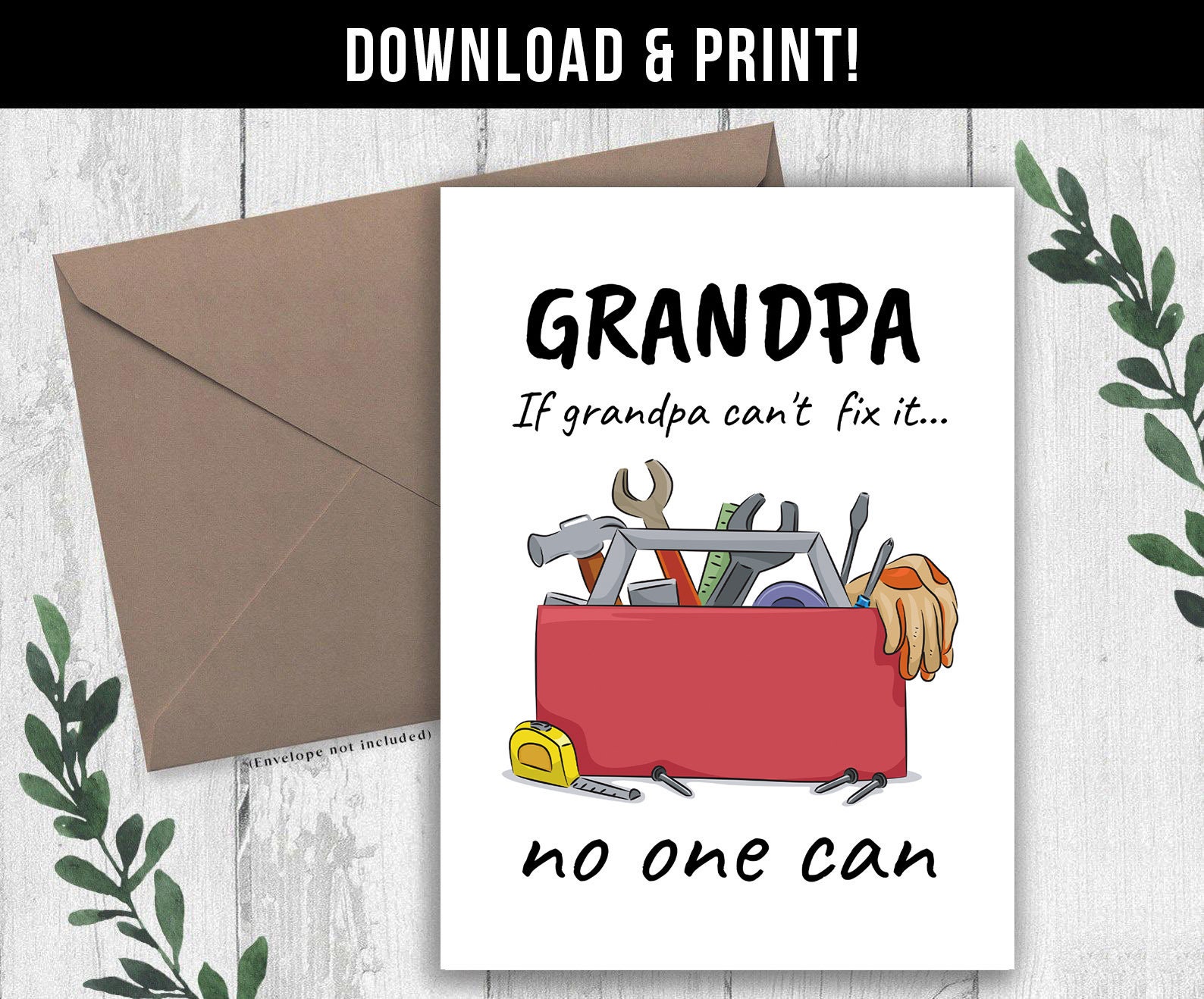 DIGITAL DOWNLOAD Funny Birthday Card for Grandpa If Grandpa - Etsy