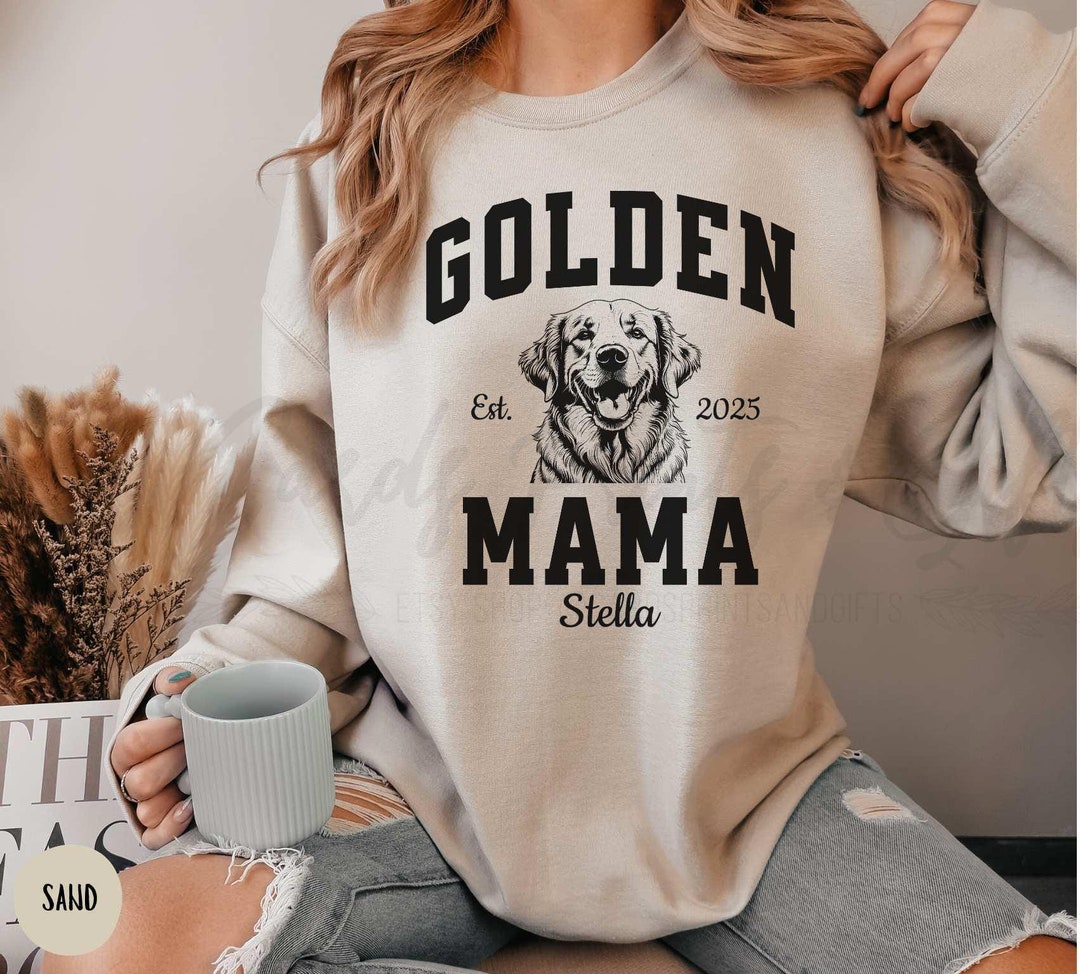 Personalized Golden Retriever Mama Sweatshirt, Custom Dog Name Shirt ...