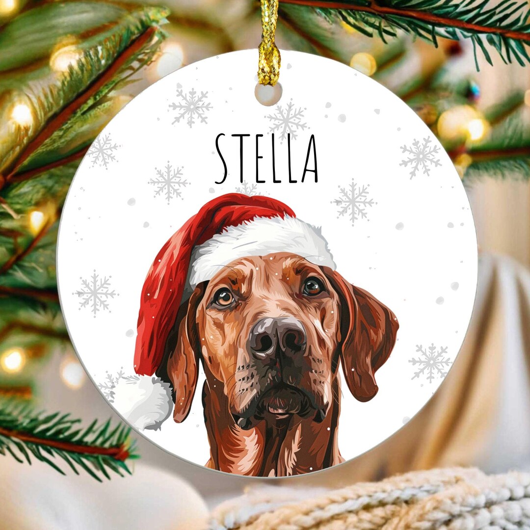Personalized Rhodesian Ridgeback Christmas Ornament, Custom Name ...