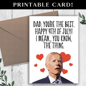 Lustige Joe Biden Vatertagskarte. Lustige Vatertagskarte. Digital Download Biden Karte. Glücklicher Vatertag digitale Karte für Papa.