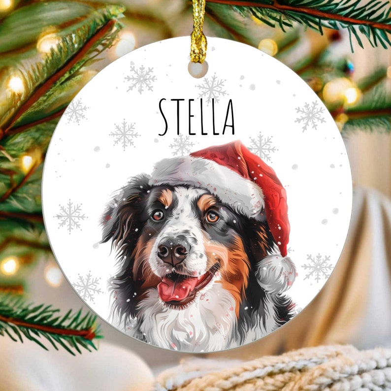 Personalized Australian Shepherd Christmas Ornament 2024, Custom Aussie
