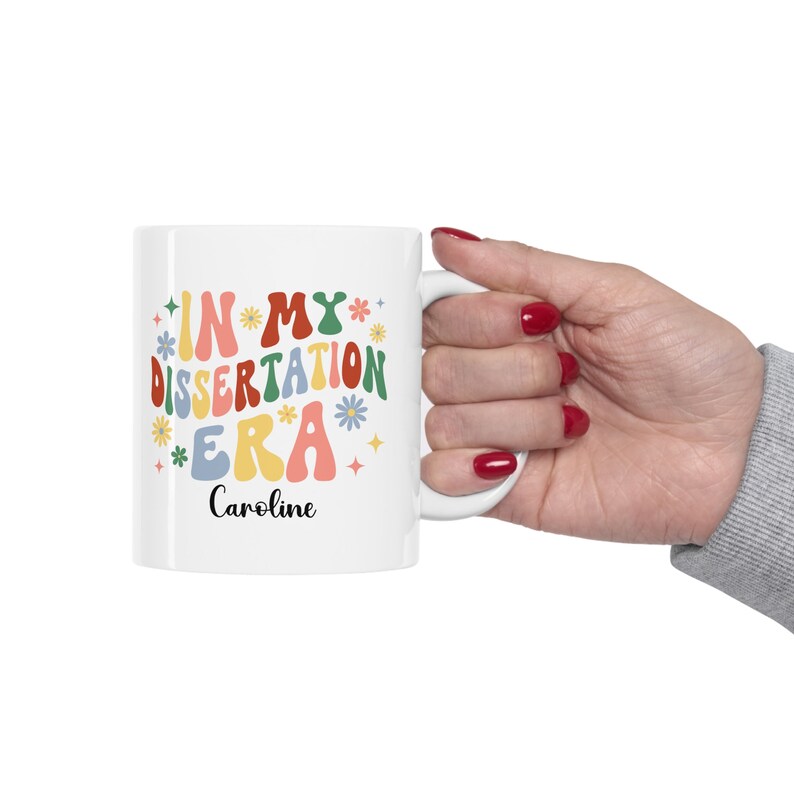 Personalized In My Dissertation Era Mug, Custom Name Dissertation Gift, Gift for PHD Candidate, Funny Dissertation Gift, Retro Doctorate Mug image 8