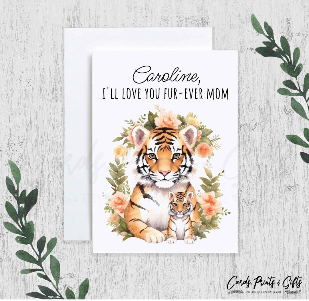 Personalized Mama Tiger Animal Mother's Day Card, Funny Tiger Card for ...