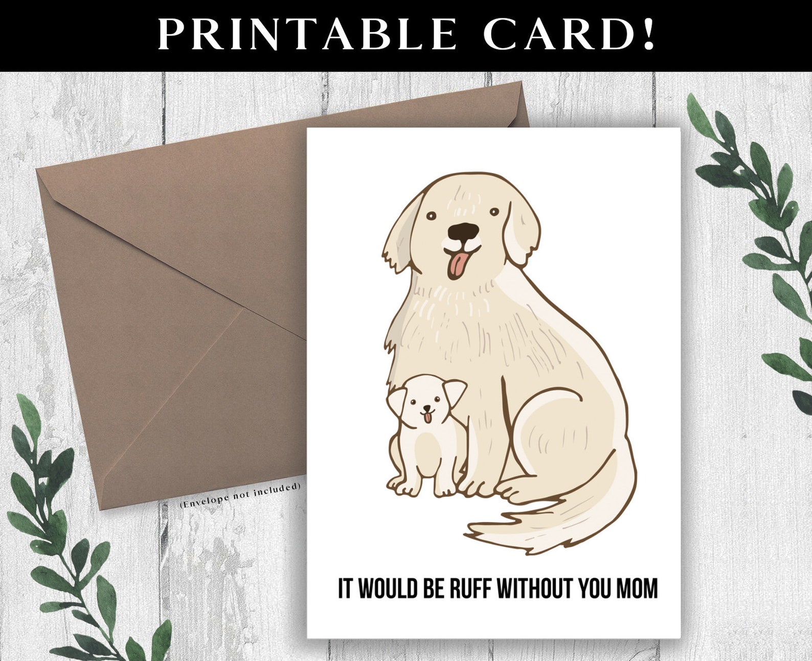 Digital Mother's Day Card. Dog Pun Card. Dog Mother's Etsy