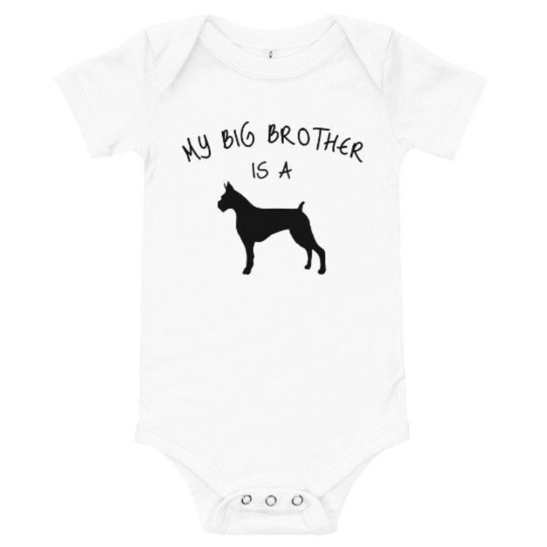 Boxer Dog Baby Grow New Parents Gift Boxer Gifts My Big Brother Is a Boxer Baby Onesie