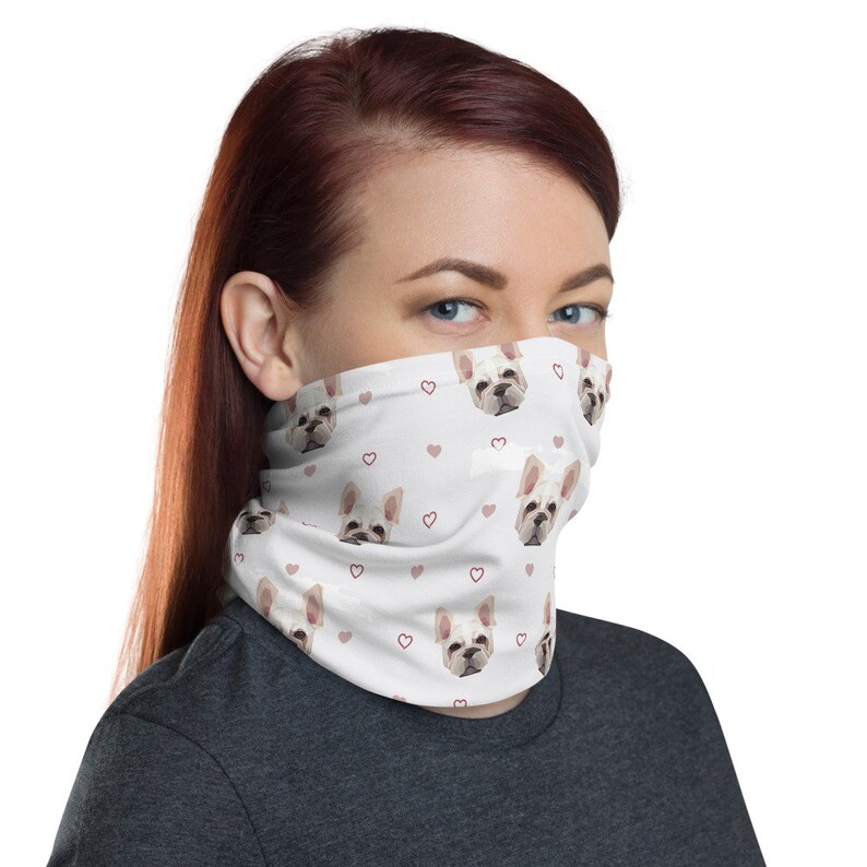 French Bulldog Neck Gaiter Washable Reusable Face Mask ...