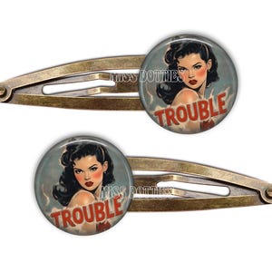 Vintage Celluloid Hair Barrette Made In France Pinup Rockabilly Retro Rare Vintage French Hair Barrettes – Unique 1980s Clips, Retro  main image 2