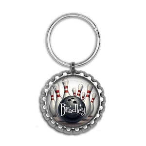 Key Ring, Key Fob, Bowling Key Ring, Bowling Key Fob, Bowling, Sports Key Fob, Bowling Gift, Bowling Award, Personalized Key Fob