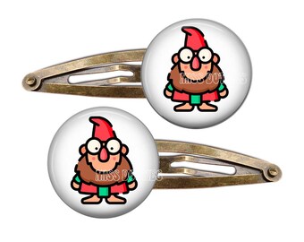 Hair Clip, Hair Pin, Barrettes, Snap Hair Clips, Bobby Pins, Gnome Bobby Pin, Whimsical, Gnome Hair Clip, Gnome Barrette, Gnome