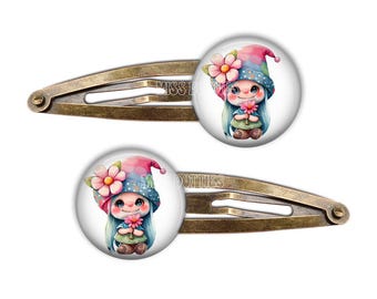 Hair Clip, Hair Pin, Barrettes, Snap Hair Clips, Bobby Pins, Gnome Bobby Pin, Gnome Hair Clip, Gnome Barrette, Gnome