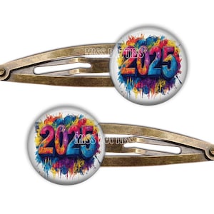 Hair Clip, Hair Pin, Barrettes, Snap Hair Clips, Bobby Pins, 2025 Bobby Pin, 2025, 2025 Hair Clip, New Years Hair Clip, New Years Bobby Pin