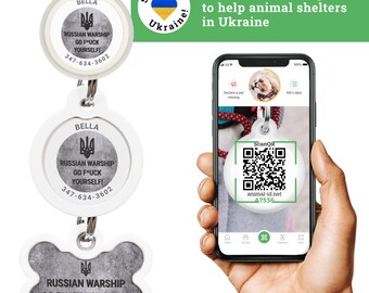 Custom Dog Id Tag, Dog Tag For Collar, Personalized Dog Tag Qr Pet Id, Stainless Steel Scannable Pet ID, Gift For Dog Lovers