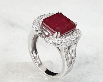 Sizable Pink Rose Quartz Handmade Jewellry 925 Sterling Silver Plated 4 Grams Ring Size 8 US Fantasy