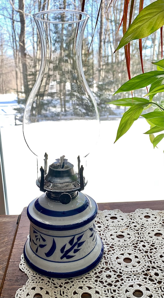 Vintage 1980s | Lamplight Farms | Hand Painted Blue and White
