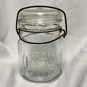 Antique 'The Wears Jar' | Clear Pint (16 oz) | Glass Canning Jar/Lightning Jar/Fruit Jar