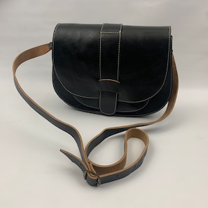 Women's Large Leather Cross-Body Purse/Shoulder Bag/High Quality Real Leather/All Handmade/Mediterranean Style/Free Leather Cream Protection