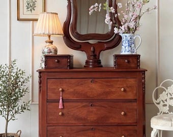 Antique English Dresser | Dresser with mirror |  Nursery Dresser | Vintage Dresser