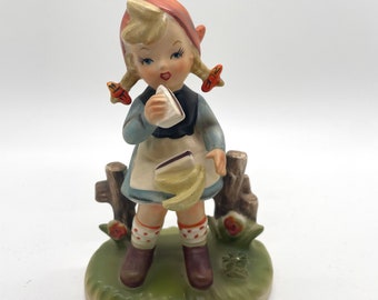 Erich Stauffer Girl eating Sandwiche figurine Gifts for home Gifts for her