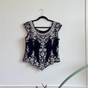 Vintage JKara Beaded Top Size Large