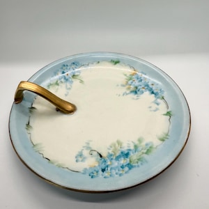 Vintage French Blue Plate: Hand-Painted Wall Decor, 6-inch Art Plate